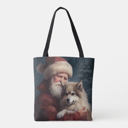 Finse Lapphund Sinterklaas Feestelijke Kerstmis Draagtas (Achterkant)