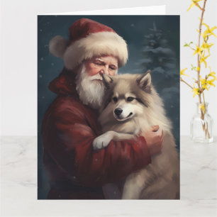 Finse Lapphund Sinterklaas Feestelijke Kerstmis Kaart