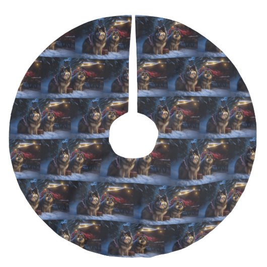 Finse Lapphund Sneeuwslee Kerst Decor Kerstboom Rok (Voorkant)