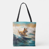Finse Lapphund strand surfen schilderij Draagtas (Achterkant)