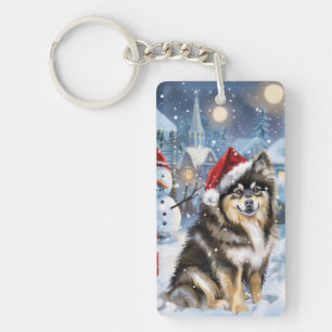 Finse Lapphund Winter Wonderland Christmas Joy Sleutelhanger