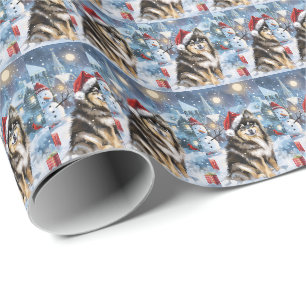 Finse Lapphund Winter Wonderland Kerstvreugde Cadeaupapier