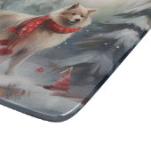 Finse Lappund Hond in Sneeuw Kerstmis Snijplank (Hoek)