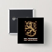 Finse leeuw vierkante button 5,1 cm (Voorkant /achterkant)