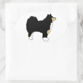 finse luierkleurig silhouet ovale sticker (Tas)