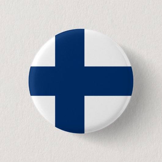 Finse nationale vlag ronde button 3,2 cm (Voorkant)