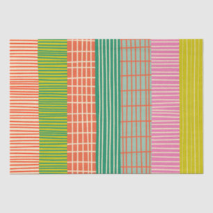 Finse patchwork strepen kleurrijk patroon tissuepapier