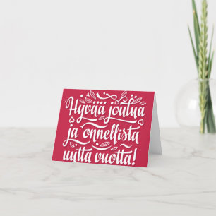 Finse Prettig Kerstfeest Gelukkig Nieuwjaar. Bewer Feestdagen Kaart