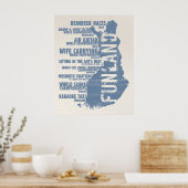 Finse schottenlijst 3 kolossaal Poster/afdruk Poster (Keuken)