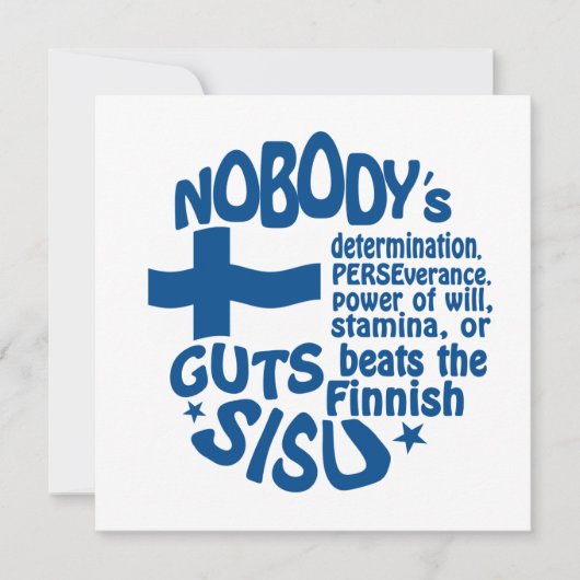 Finse SISU-uitnodiging - pas aan! Kaart (Voorkant)