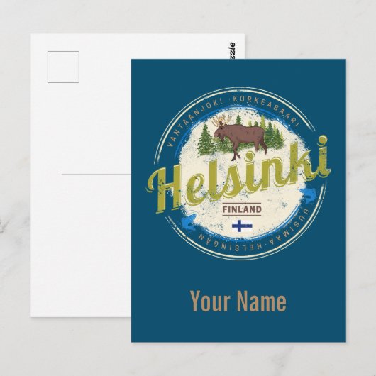 Finse  souvenir hoofdstad Helsinki Briefkaart (Voorkant / Achterkant)