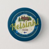 Finse  souvenir hoofdstad Helsinki Ronde Button 5,7 Cm (Voorkant)