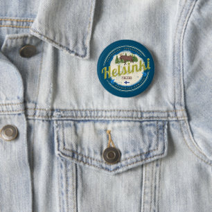 Finse souvenir hoofdstad Helsinki Ronde Button 5,7 Cm