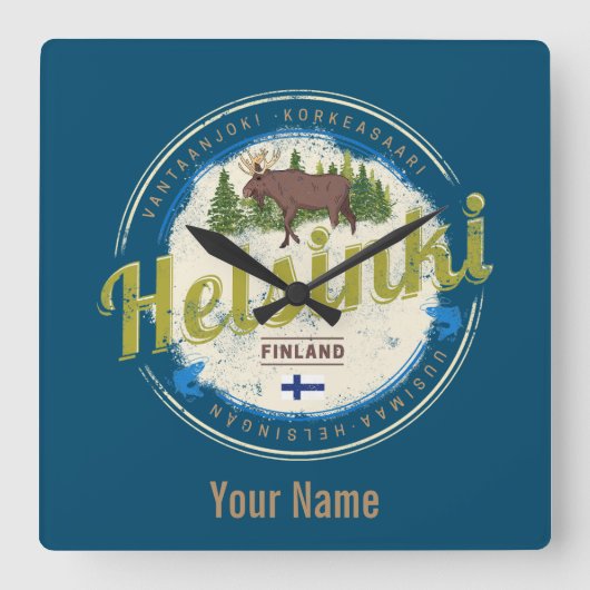 Finse souvenir hoofdstad Helsinki Vierkante Klok (Voorkant)