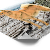 Finse spitz bij Seashore-schilderij - Dog Art Poster (Hoek)