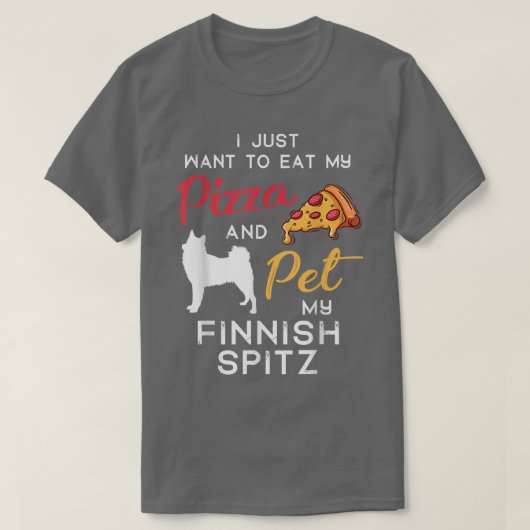 Finse Spitz Dog Pizza minnaar kerstmis T-shirt (Design voorkant)