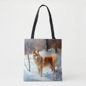 Finse Spitz liet het sneeuwen Kerstmis Draagtas (Voorkant)