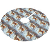 Finse Spitz liet het sneeuwen Kerstmis Kerstboom Rok (Gekanteld)