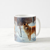 Finse Spitz liet het sneeuwen Kerstmis Koffiemok (Voorkant rechts)