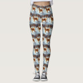Finse Spitz liet het sneeuwen Kerstmis Leggings (Voorkant)