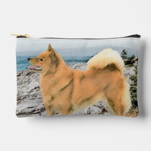 Finse Spitz Seashore Schilderen Originele Hond Kun Etui