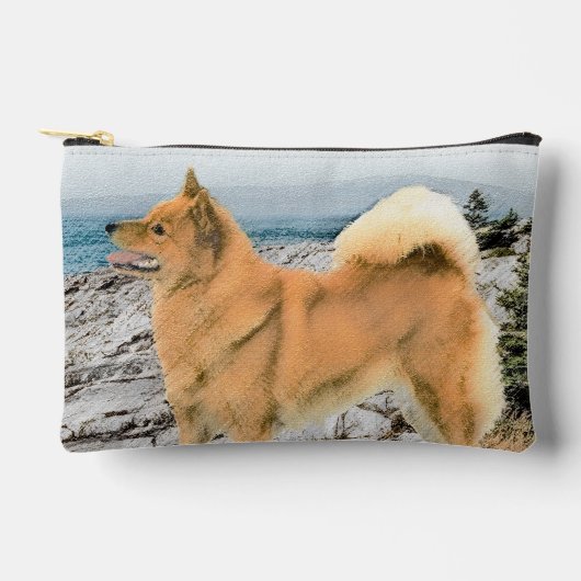 Finse Spitz Seashore Schilderen Originele Hond Kun Etui (Voorkant)