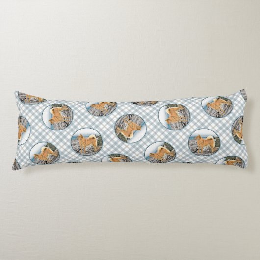 Finse Spitz Seashore Schilderen Originele Hond Kun Lichaamskussen (Voorkant)