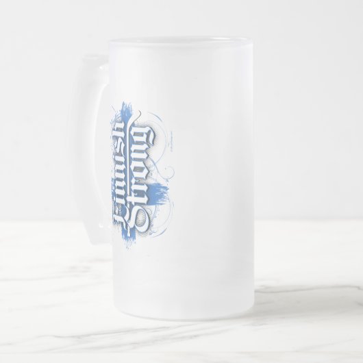 Finse sterke (hockey) Frosted Glass Beer Mok (Voorkant links)