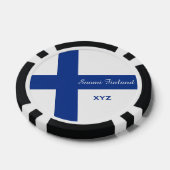Finse vlag aangepaste monogram poker chips (Enkel)