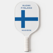 Finse vlag douanenaam pickleball paddle (Voorkant)