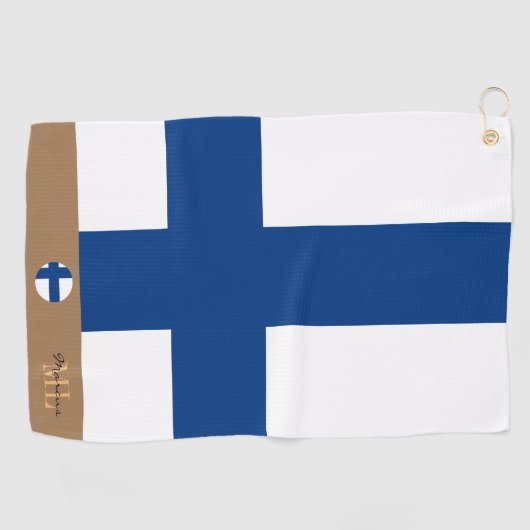 Finse vlag en Finland, monogrammen/Golfhanddoek Golfhanddoek (Horizontaal)