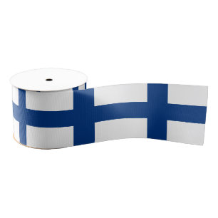 Finse vlag en Finland reizen, vakantie/sport Grosgrain Lint