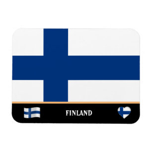 Finse vlag en Finnen reizen/Finland Magneet
