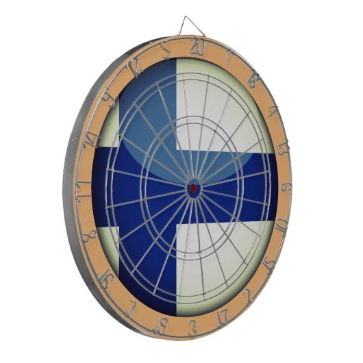 Finse vlag- en Finse dartboardspellen /Rustic Dartbord (Voorkant Links)