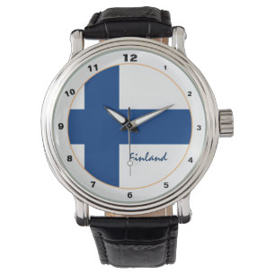 Finse vlag en Finse trendy mode /design Horloge