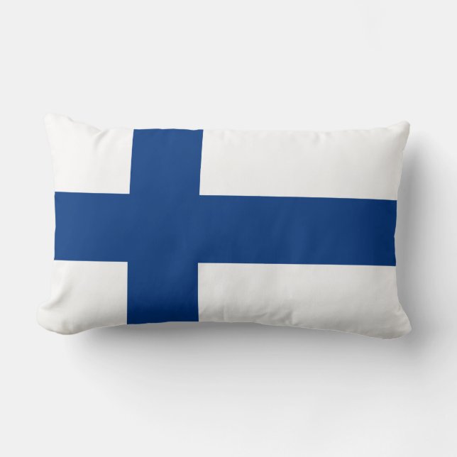 Finse vlag (Finland) Lumbar Pillow Kussen (Voorkant)