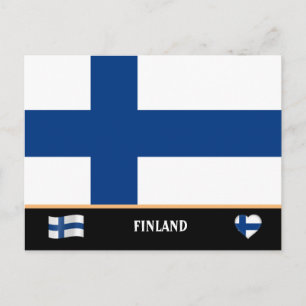 Finse vlag & Finnen land reizen / Finland Briefkaart