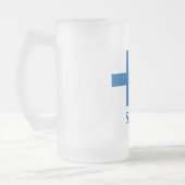 Finse vlag met naam in het Fins Matglas Bierpul (Links)