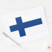 Finse vlag rechthoekige sticker (Envelop)