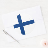 Finse vlag ronde sticker (Envelop)