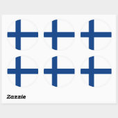 Finse vlag ronde sticker (Vel)