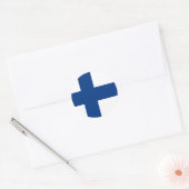 Finse vlag ronde sticker (Envelop)