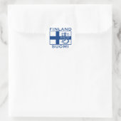 Finse vlag ronde sticker (Tas)