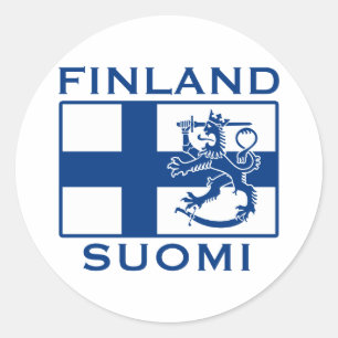 Finse vlag ronde sticker