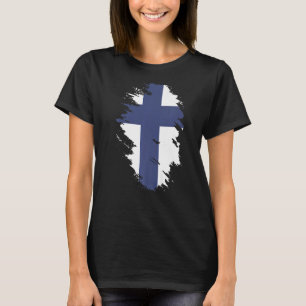 Finse vlag souvenir voor mannen t-shirt