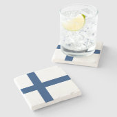 Finse vlag stenen onderzetter (Zijkant)