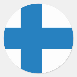 Finse vlag van hoge kwaliteit ronde sticker