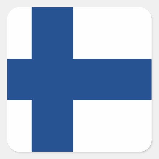 Finse vlag vierkante sticker (Voorkant)