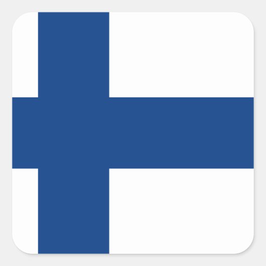 Finse vlag vierkante sticker (Voorkant)