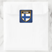 Finse vlag vierkante sticker (Tas)